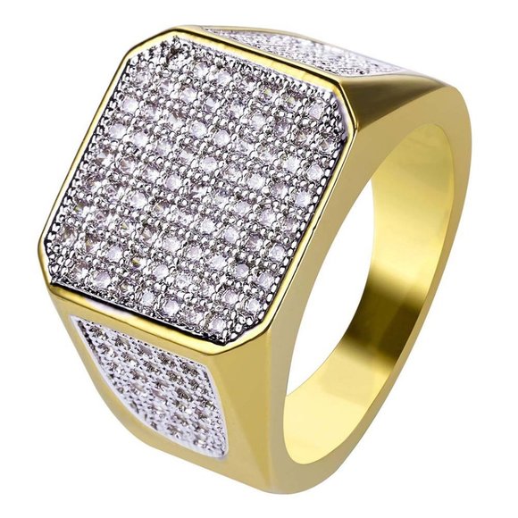 Platinum Plated Cubic Zirconia Ring - Picture 1 of 5